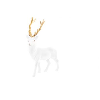 Cosy @ Home Deer Flocked White 25x6xh33cm Synthetic