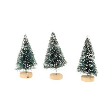 Cosy @ Home Tree Set3 With Snow Green 3x3xh8,5cm Syn