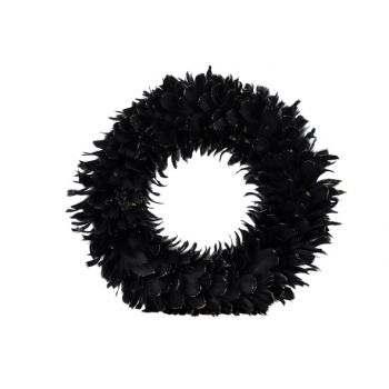 Cosy @ Home Wreath Feathers  Black 51x51xh51cm Synth