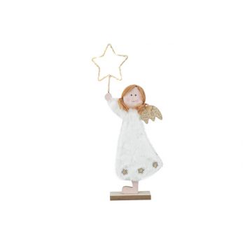 Cosy @ Home Angel Led Star White 13x4xh30cm Wood