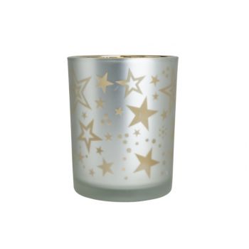 Cosy @ Home Tealight Holder Stars Frosted Gold 10x10