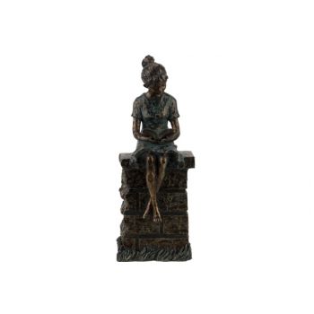 Cosy @ Home Statue Girl Bronze 18,5x16xh45cm Resine