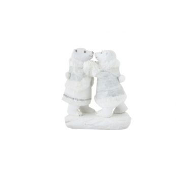 Cosy @ Home Polar Bear Couple Kissing Light Grey  18