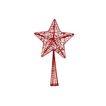 Cosy @ Home Christmas Piek Star Glitter Red 12x4xh28