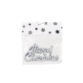 Cosy @ Home Hanger Set6 Merry Christmas Silver 10cm