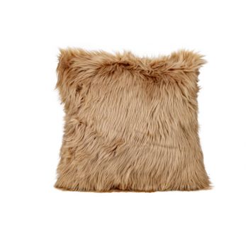 Cosy @ Home Cushion Long Faux Fur Camel 45x45xh10cm