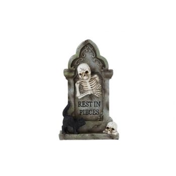 Cosy @ Home Tombstone Skeleton Brown 12x5xh20cm Poly