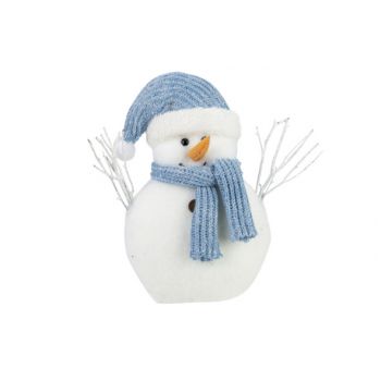 Cosy @ Home Snowman Blue Cap And Scarf White 30x9,5x
