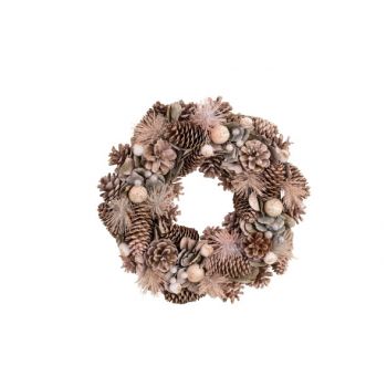 Cosy @ Home Wreath Pinecone Glitter Pink 34,5x34,5xh