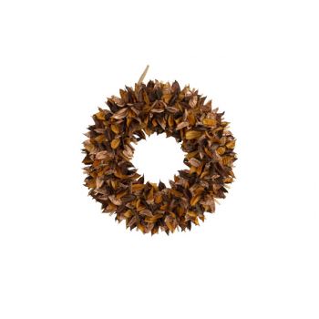 Cosy @ Home Wreath Brown 35x35xh6,5cm Wood