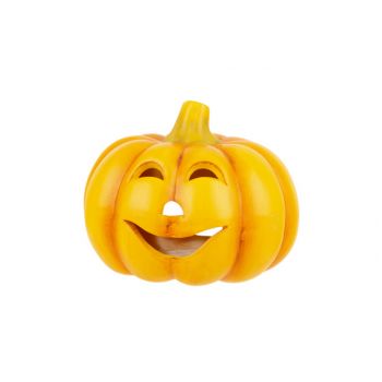 Cosy @ Home Pumpkin Face Orange 18,8x18,2xh14,6cm Ro