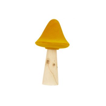 Cosy @ Home Mushroom Wood Look Stem Orange 11x11xh21