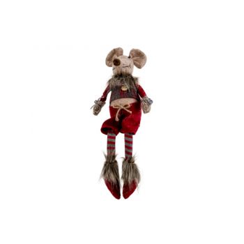 Cosy @ Home Figure Mouse Boy Burgundy 16x10xh45cm Te