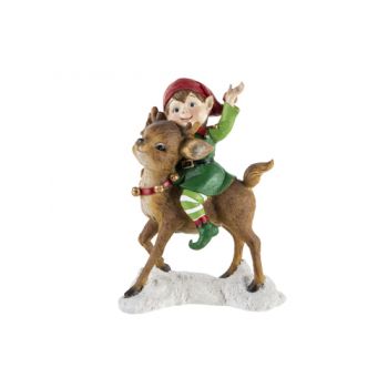Cosy @ Home Statue Elf On Dear Waving Red Green 16,5