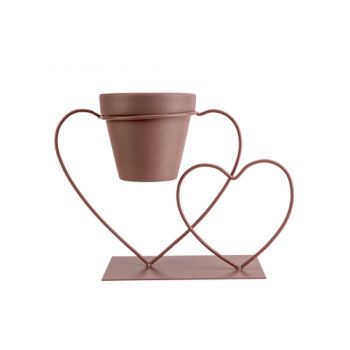 Cosy @ Home Hang Flowerpot 10x9,5 In 2 Hearts Powder