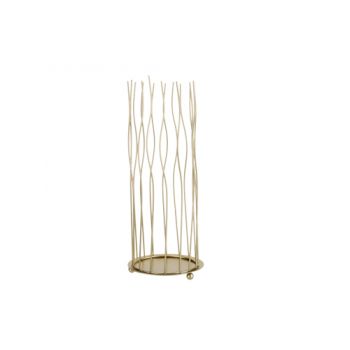 Cosy @ Home Tealight Holder Swurly Gold 11,5x11,5xh3