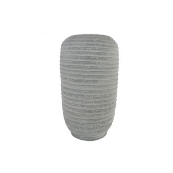Cosy @ Home Vase Striped Grey 20x20xh32cm Round Ston
