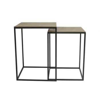 Cosy @ Home Sidetable Set2 Brushed Gold 48x48xh53cm