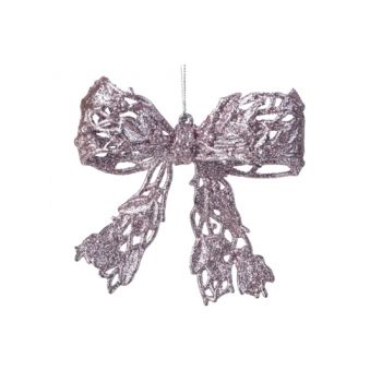Cosy @ Home Bow Hanger Glitter Light Pink 10x10cm Sy