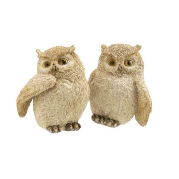 Cosy @ Home Owl Ass2 Sand 10,8x8,5xh12cm Elongated P