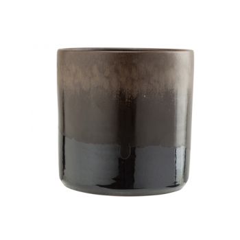 Cosy @ Home Flowerpot Glazed Brown 18x18xh18cm Cylin