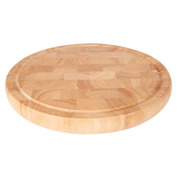 Cutting Board With Grooved33xh3cm Roundrubberwood