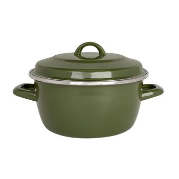 Nonna Cooking Pot Green D20cm 2.9lh10.5cm Enamelled Steel