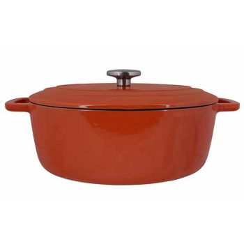 Fontestic Cooking Pot Rust 31x24xh12cm Oval Cast Iron With Lid