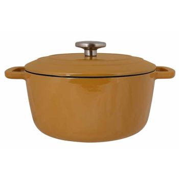 Fontestic Cooking Pot Amber Goldd24xh11.6cm 4.6l Cast Iron With Lid