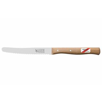 Mill Knife - Tomato Knife Round Tipstainless Serrated 111mm - Beech Handle
