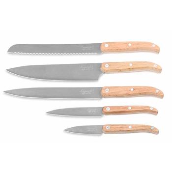 Innovation Line Knife Set 5pcs Oakstonewash With Magnetic Knife Bloc