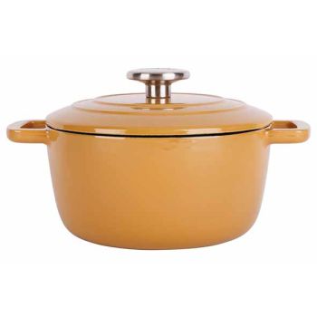 Fontestic Cooking Pot Amber Gold D20cmxh10,5cm 2,7l Cast Iron With Lid
