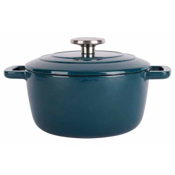 Fontestic Cooking Pot Green Heron D20cmxh10,5cm 2,7l Cast Iron With Lid