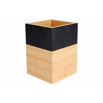 Black&wood Holder For Kitchen Utensils10x10xh14,5cm