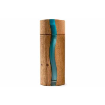 Positano Pepper Mill H16cm Acaciawith Blue Resin