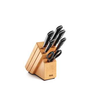 Texas Knife Block Woodincl. 5 Knives And Scissors