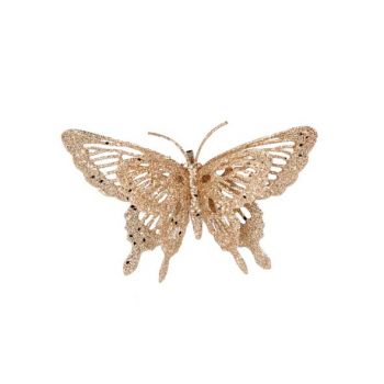 Cosy @ Home Glitter Butterfly W Clip 15x11cm Champ