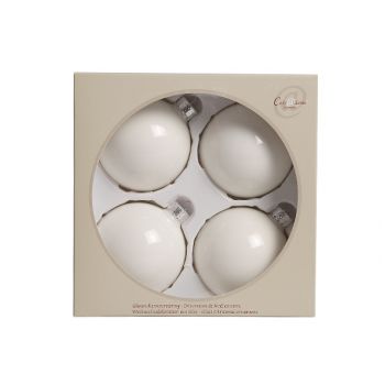 Cosy @ Home Glass Ball 4pcs 8cm Pearl White