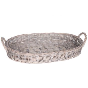 Cosy & Trendy Phoenix Basket Low Ov Grey Willow 59x37x