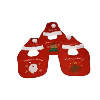 Cosy @ Home Baby's First X'mas Bib+hat 3 Types