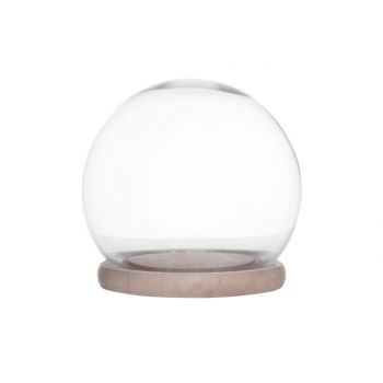 Cosy & Trendy Cover Glass Round On Base Wood D25xh27cm