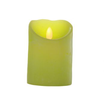 Cosy @ Home Pillar Candle Led Lime Green D8xh11cm