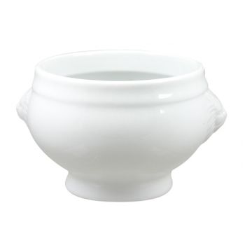Cosy & Trendy Soupbowl White Porcelain Lion Heads