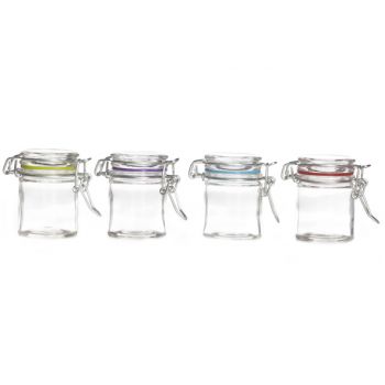 Cosy & Trendy Glass Jar With Clip D4.5xh6cm 4 Types