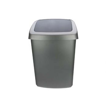 Curver Swing Waste Bin Silver-anthracite 50l