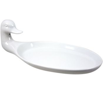 Cosy & Trendy Pate Plate Oval White 29x15xh9cm Duck