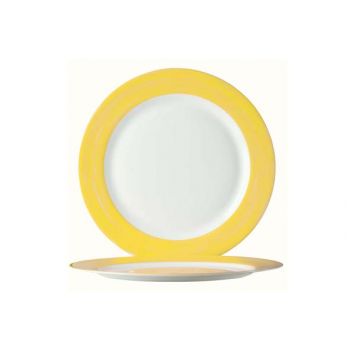 Arcoroc Brush Yellow Flat Plate 23.5 Cm