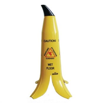 Bananenschil waarschuwingsbord "Caution wet floor"