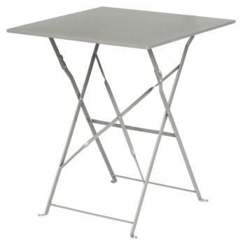 Bolero vierkante opklapbare stalen tafel grijs 60cm