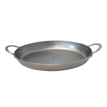 De Buyer 565136 Mineral B Element Oval roasting pan with 2st/steels riveted handles